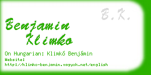 benjamin klimko business card